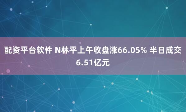 配资平台软件 N林平上午收盘涨66.05% 半日成交6.51亿元