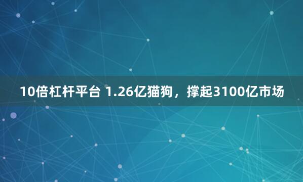 10倍杠杆平台 1.26亿猫狗，撑起3100亿市场